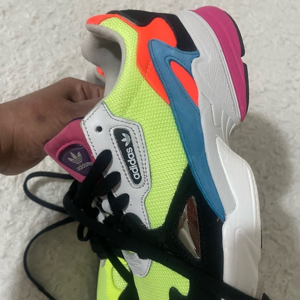 Adidas Bright Yellow and Pink Shoes